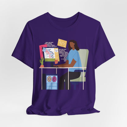 Woman in Tech Shirt - Afrocentric Art by The Trini Gee