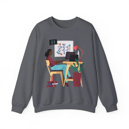 Woman in Tech Sweatshirt - Afrocentric Art by The Trini Gee