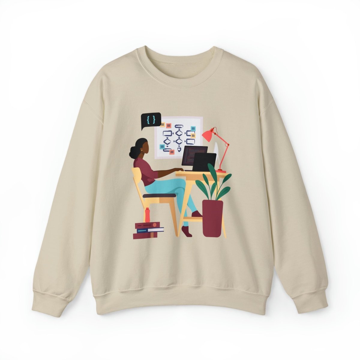 Woman in Tech Sweatshirt - Afrocentric Art by The Trini Gee