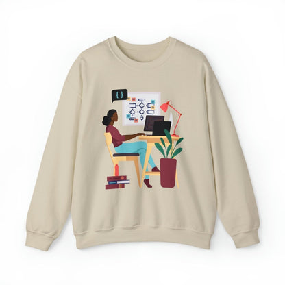 Woman in Tech Sweatshirt - Afrocentric Art by The Trini Gee