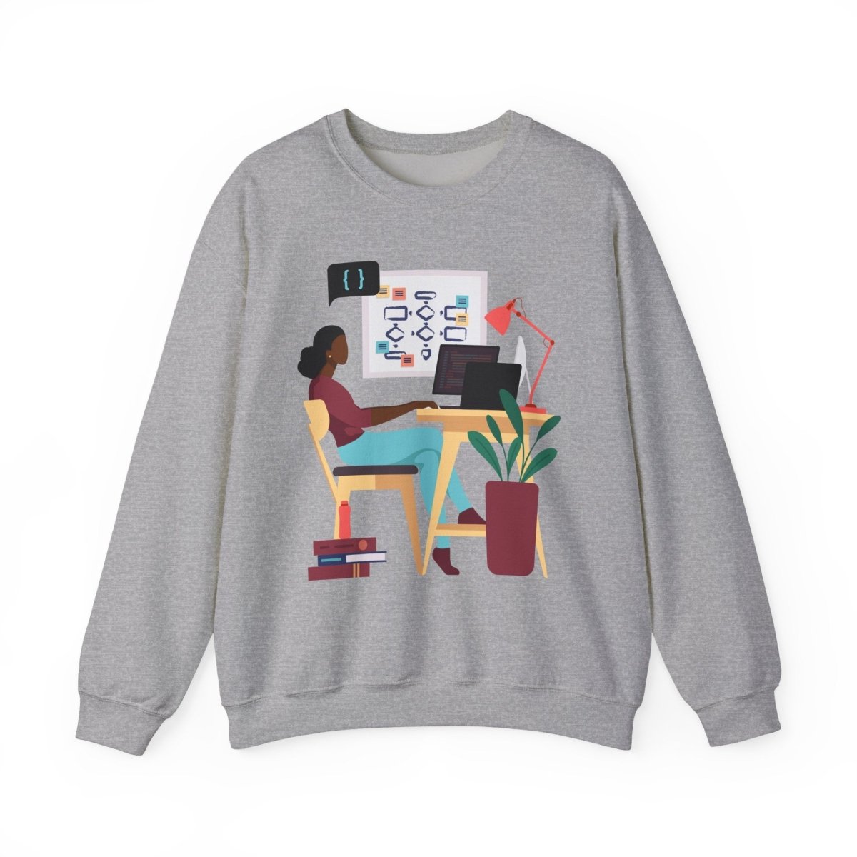 Woman in Tech Sweatshirt - Afrocentric Art by The Trini Gee