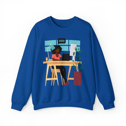 Woman in Tech Sweatshirt - Afrocentric Art by The Trini Gee