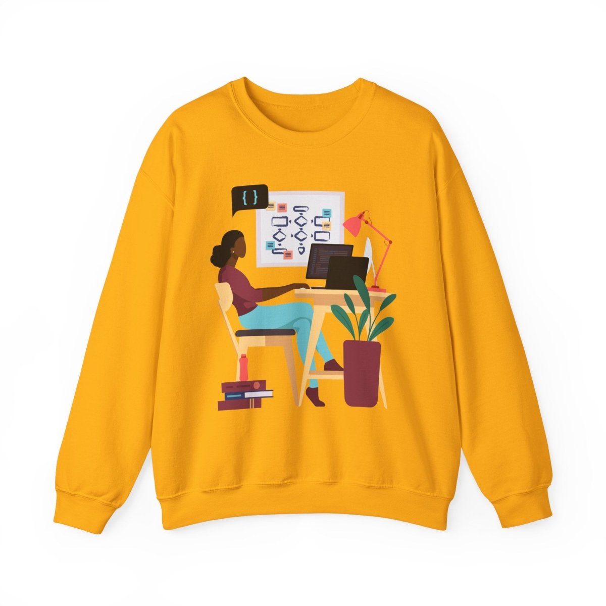 Woman in Tech Sweatshirt - Afrocentric Art by The Trini Gee