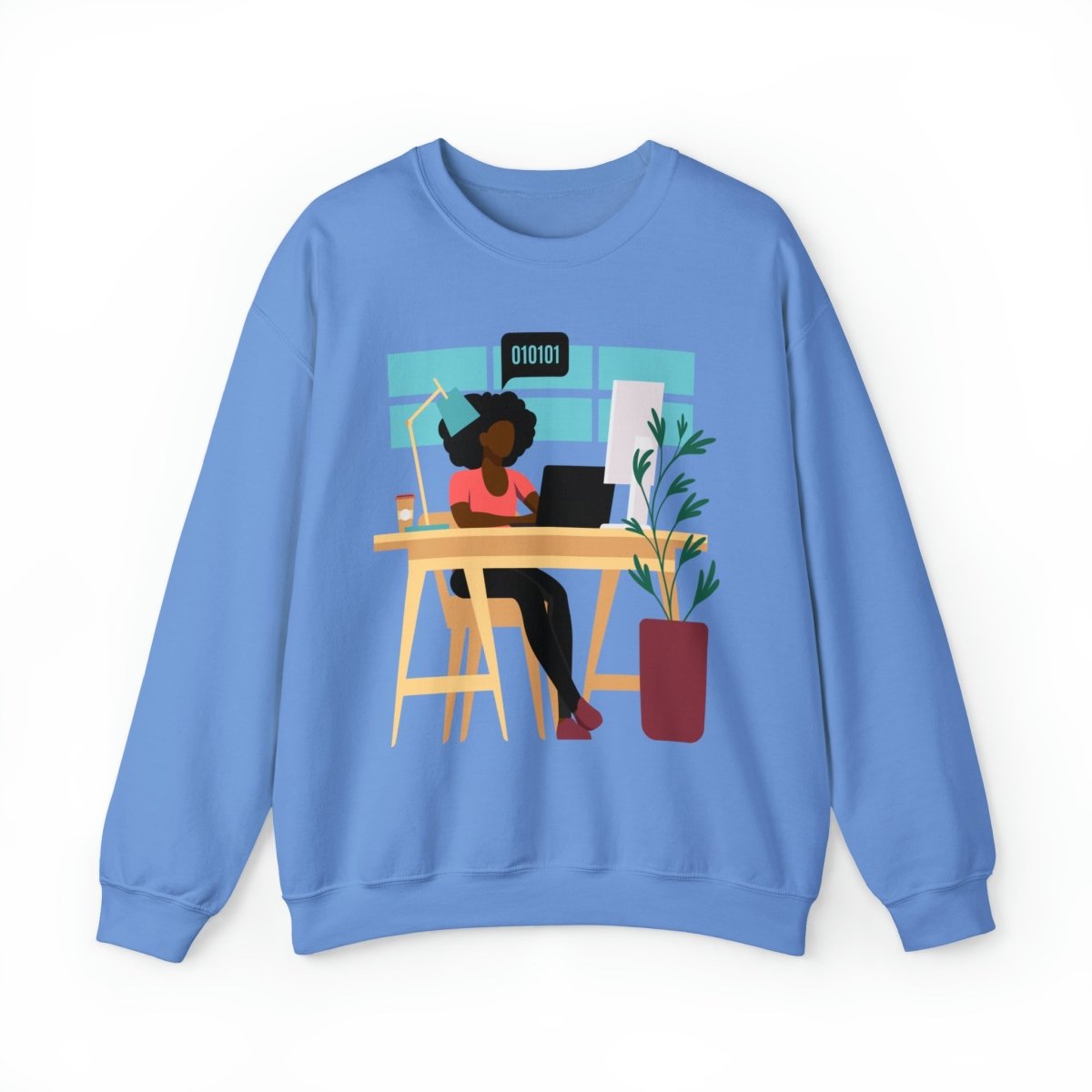 Woman in Tech Sweatshirt - Afrocentric Art by The Trini Gee