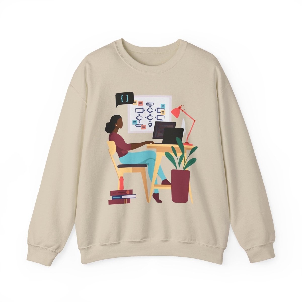 Woman in Tech Sweatshirt - Afrocentric Art by The Trini Gee