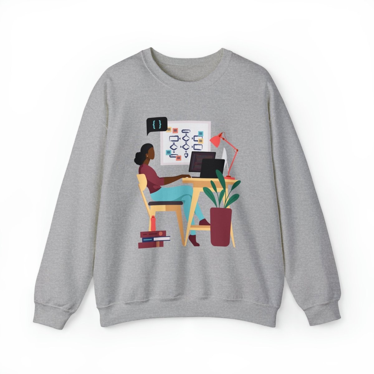 Woman in Tech Sweatshirt - Afrocentric Art by The Trini Gee