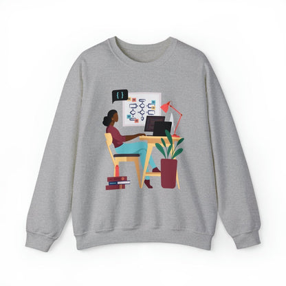 Woman in Tech Sweatshirt - Afrocentric Art by The Trini Gee