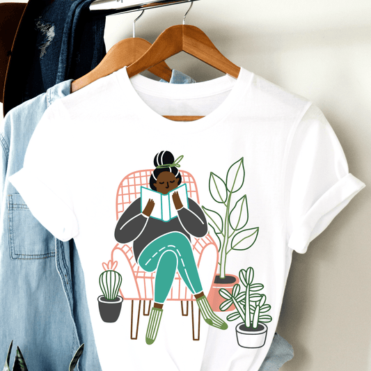 Woman Reading Shirt - The Trini Gee