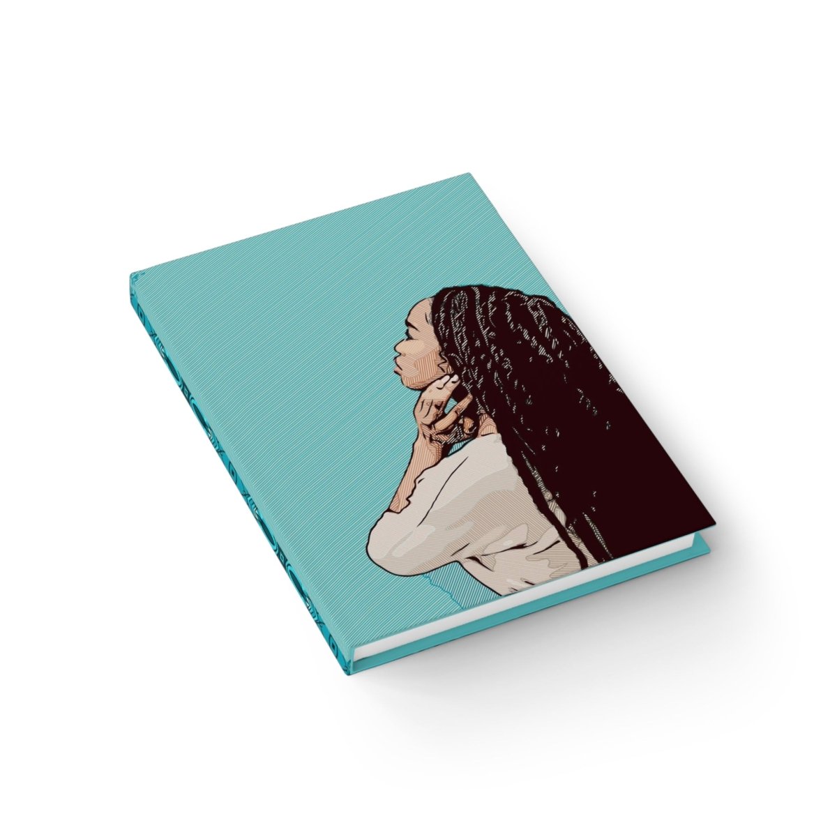 Woman with Braids Journal - Afrocentric Art by The Trini Gee
