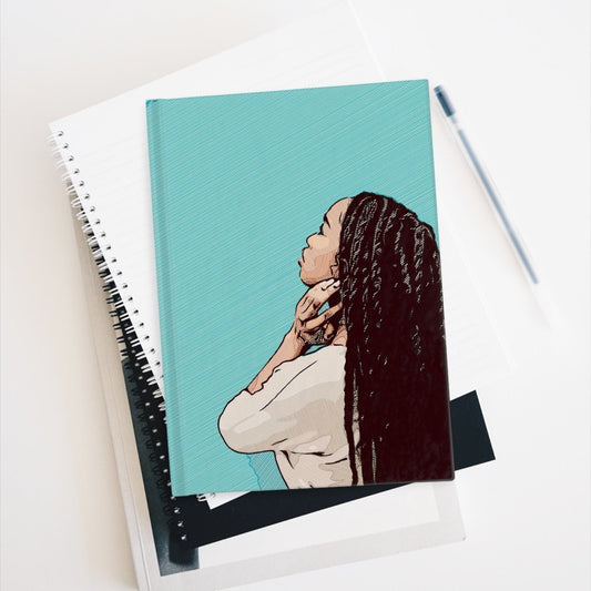 Woman with Braids Journal - Afrocentric Art by The Trini Gee