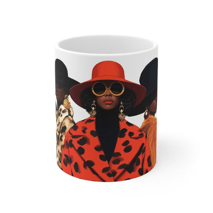 Women in Winter Coats Mug - Afrocentric Art by The Trini Gee