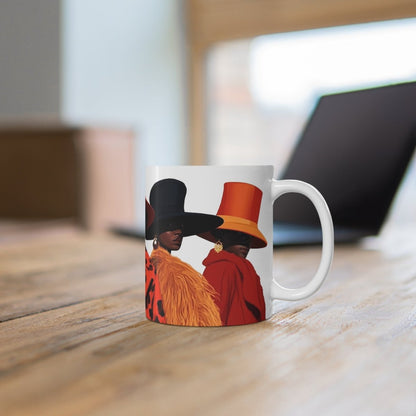 Women in Winter Coats Mug - Afrocentric Art by The Trini Gee
