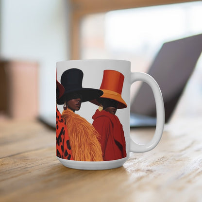 Women in Winter Coats Mug - Afrocentric Art by The Trini Gee