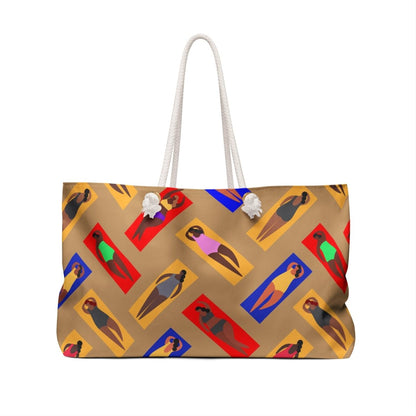 Women on Beach Weekender Bag - Afrocentric Art by The Trini Gee