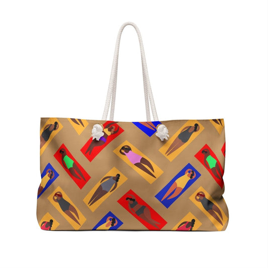 Women on Beach Weekender Bag - Afrocentric Art by The Trini Gee