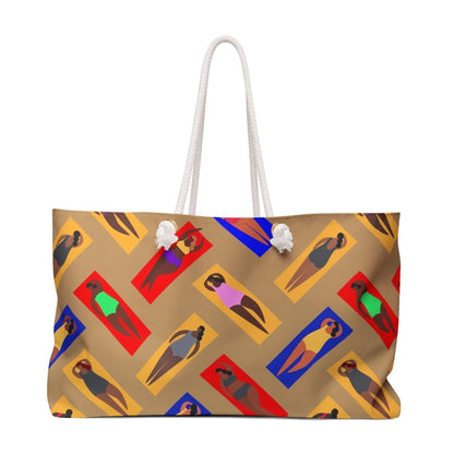 Women on Beach Weekender Bag - Afrocentric Art by The Trini Gee