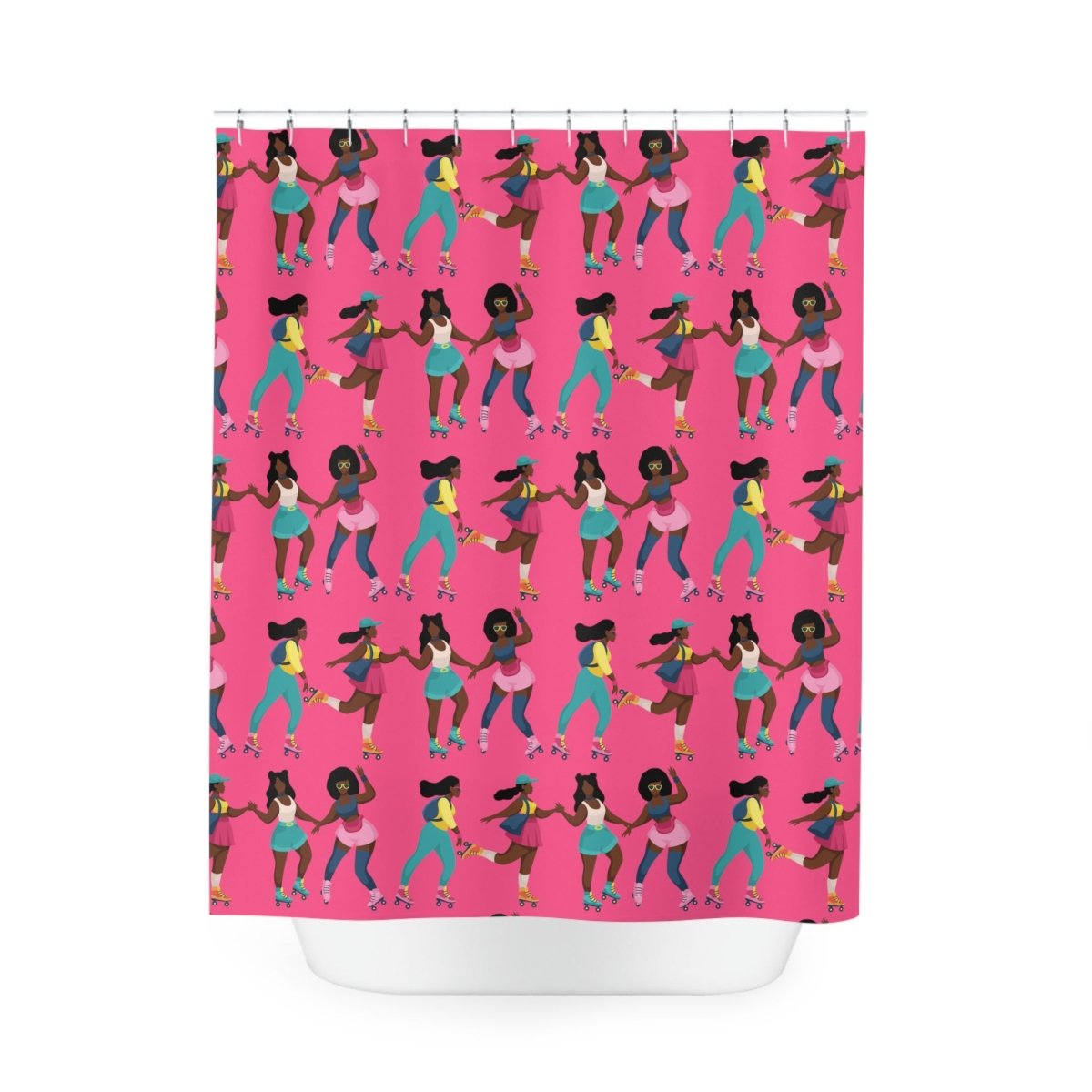 Women Skate Shower Curtain - Afrocentric Art by The Trini Gee