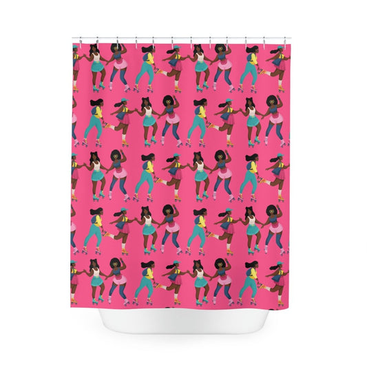 Women Skate Shower Curtain - Afrocentric Art by The Trini Gee