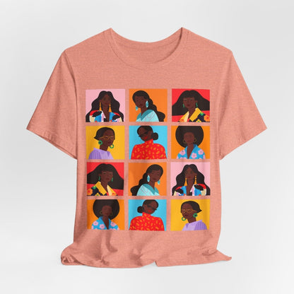 Women Squares T-Shirt - Afrocentric Art by The Trini Gee