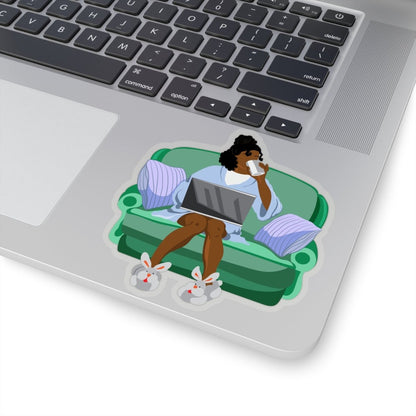 Work from Home Sticker - Afrocentric Art by The Trini Gee