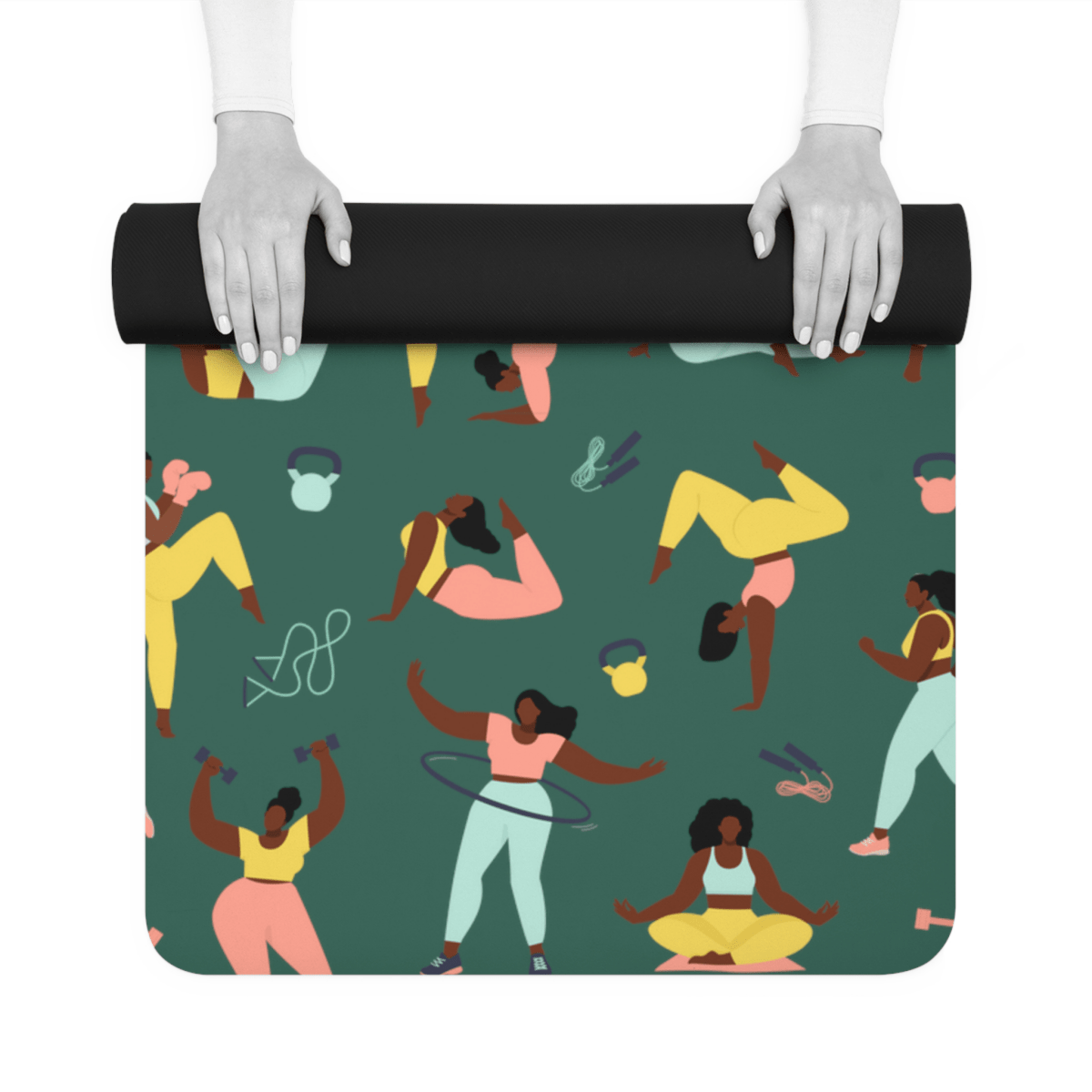 Workout Women Yoga Mat - Afrocentric Art by The Trini Gee