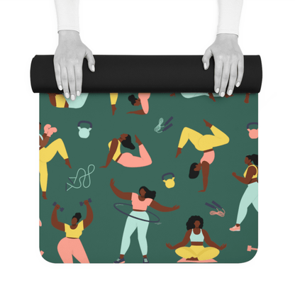 Workout Women Yoga Mat - Afrocentric Art by The Trini Gee