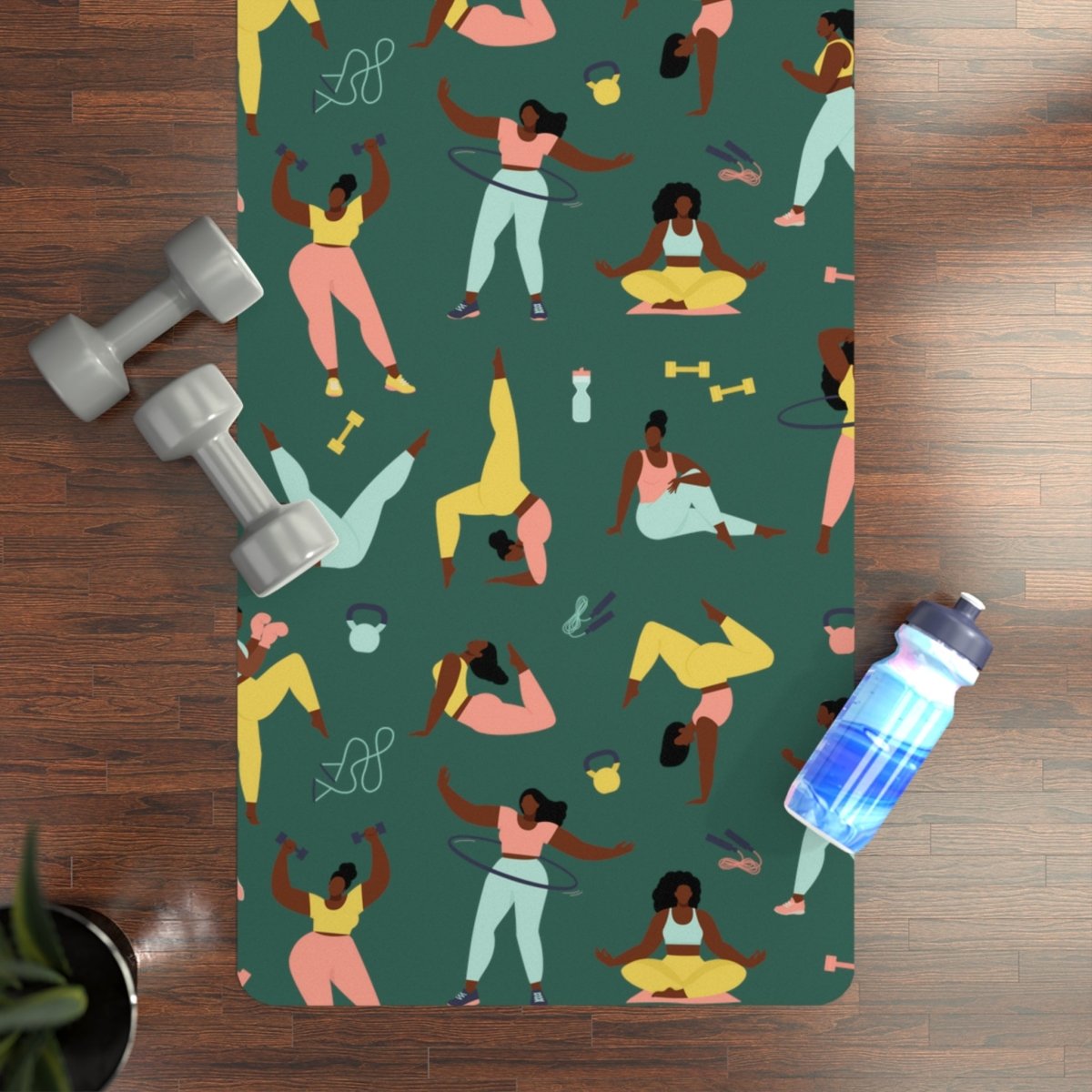 Workout Women Yoga Mat - Afrocentric Art by The Trini Gee