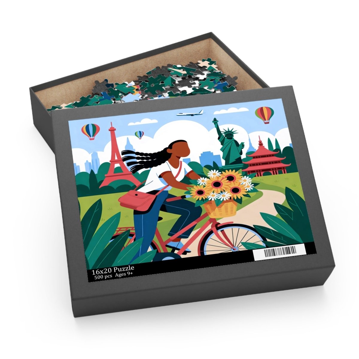 World Bicycle Ride Puzzle - Afrocentric Art by The Trini Gee