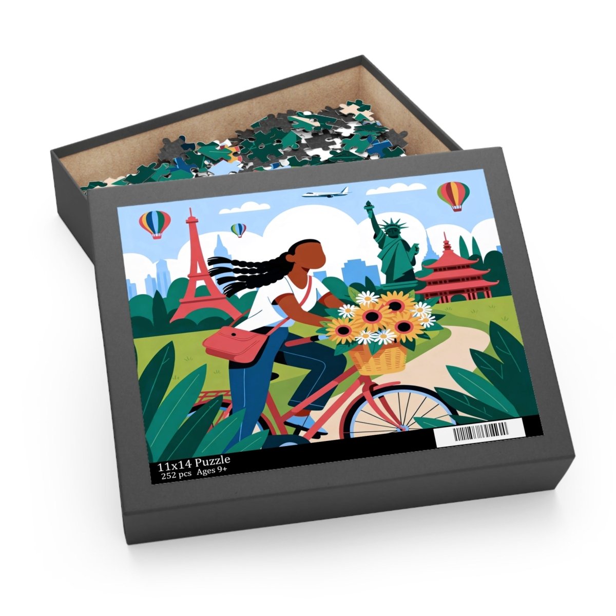 World Bicycle Ride Puzzle - Afrocentric Art by The Trini Gee