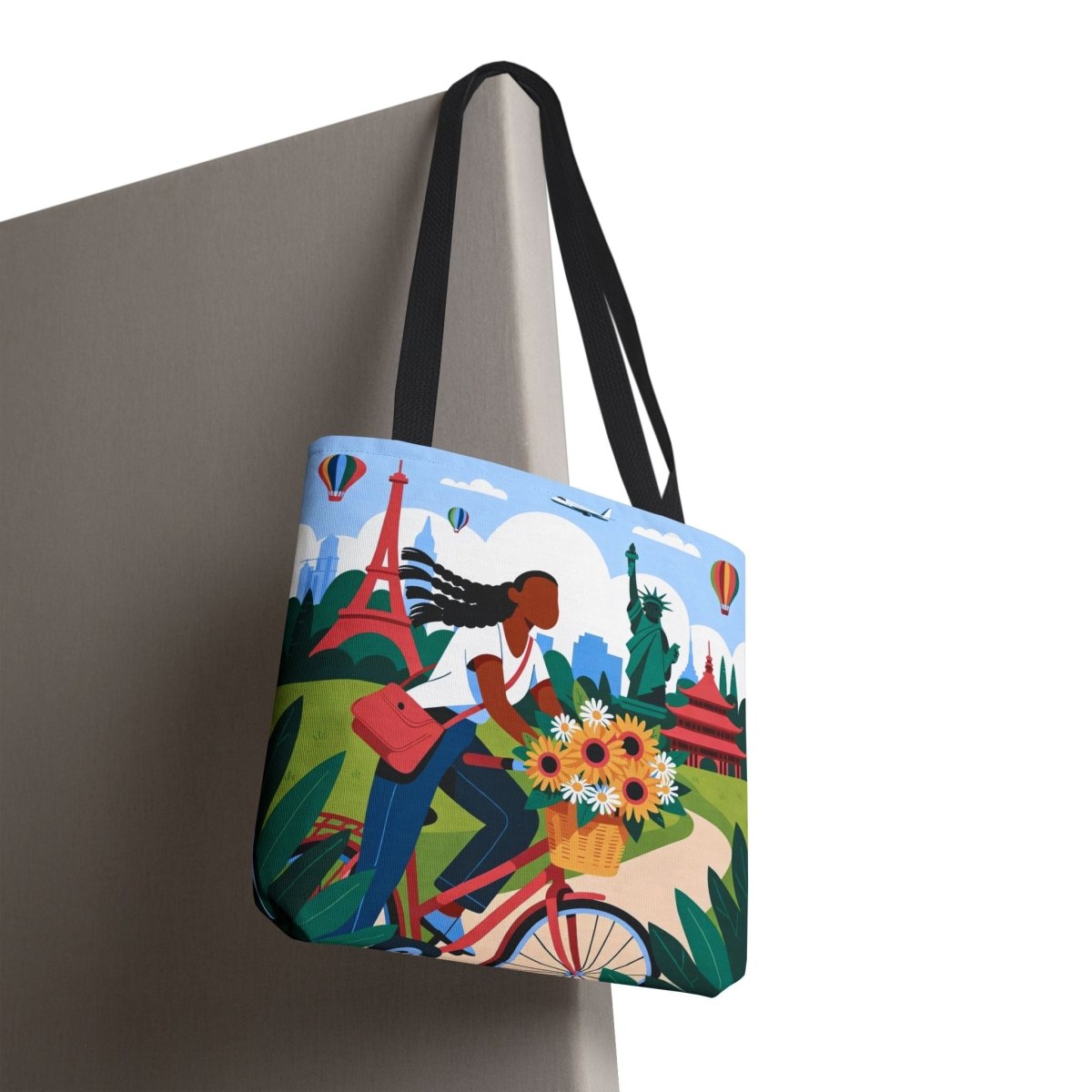 World Bike Ride Tote Bag - Afrocentric Art by The Trini Gee