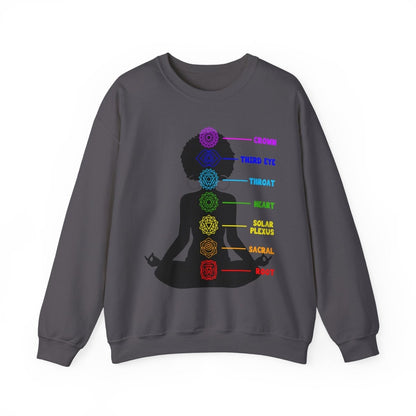 Yoga Chakra Sweatshirt - Afrocentric Art by The Trini Gee