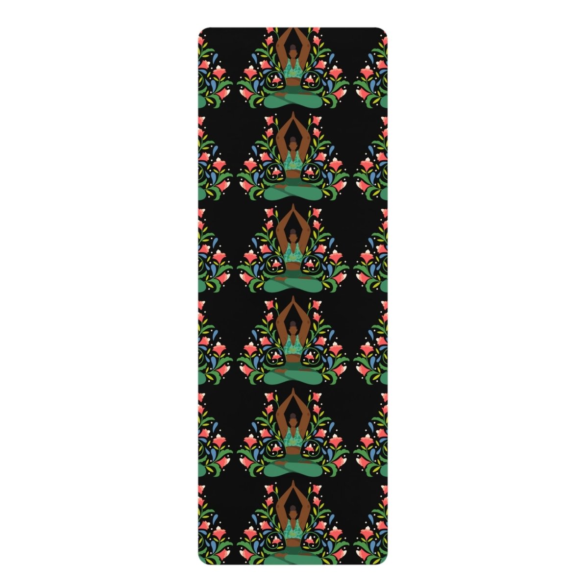 Yoga Floral Yoga Mat - Afrocentric Art by The Trini Gee
