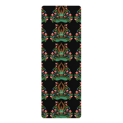 Yoga Floral Yoga Mat - Afrocentric Art by The Trini Gee