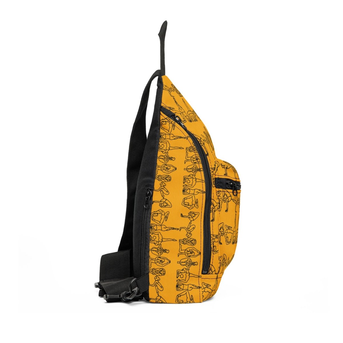Yoga Pose Pattern Sling Bag - Afrocentric Art by The Trini Gee