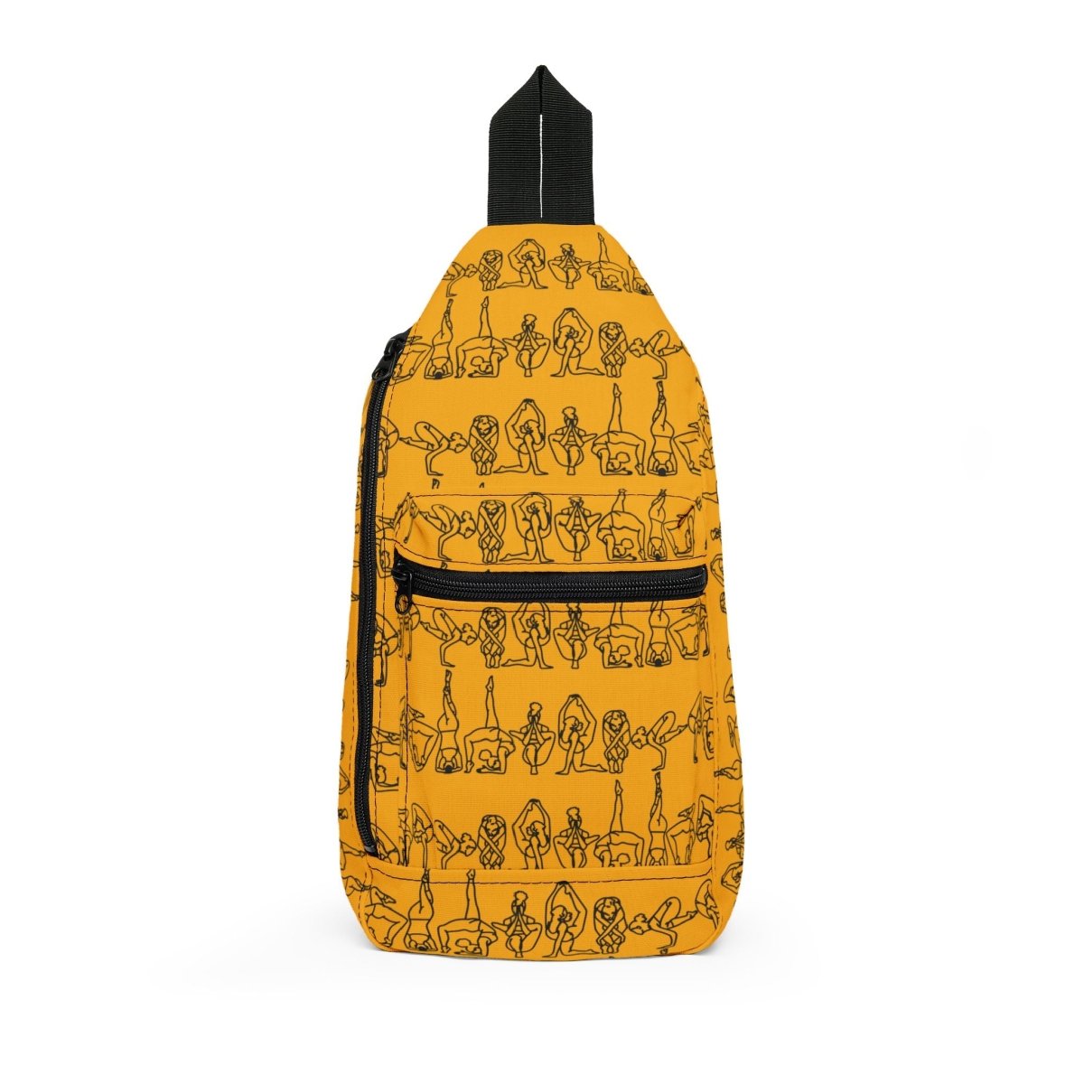 Yoga Pose Pattern Sling Bag - Afrocentric Art by The Trini Gee
