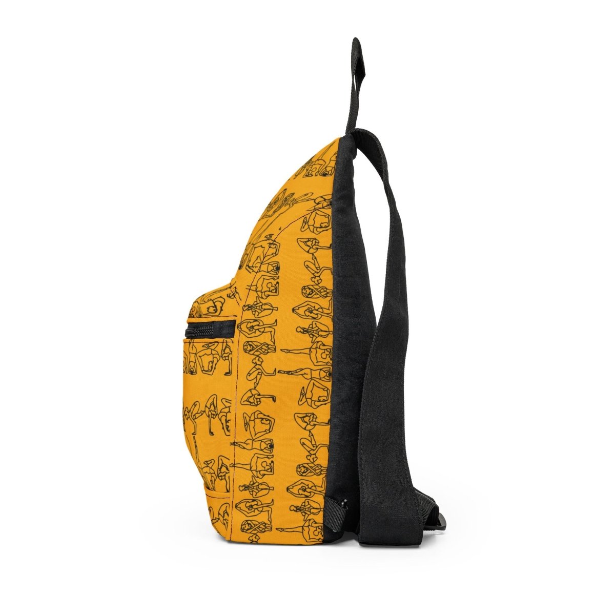 Yoga Pose Pattern Sling Bag - Afrocentric Art by The Trini Gee