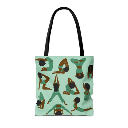 Yoga Poses Tote Bag - Afrocentric Art by The Trini Gee