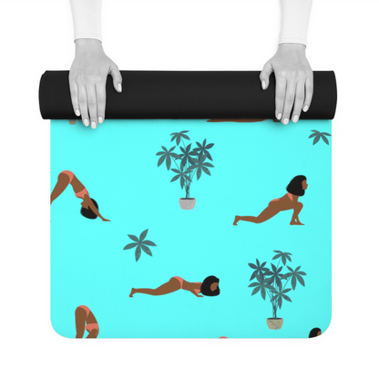 Yoga Poses Yoga Mat - Afrocentric Art by The Trini Gee