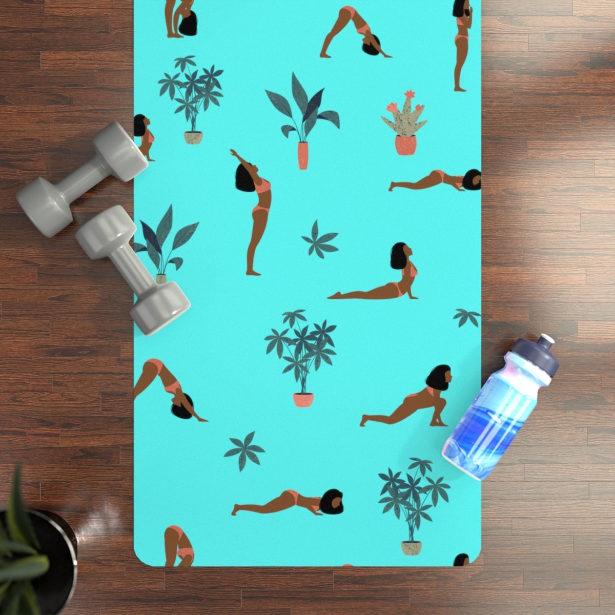 Yoga Poses Yoga Mat - Afrocentric Art by The Trini Gee