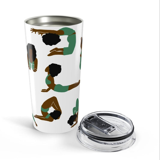 Yoga Women Tumbler - Afrocentric Art by The Trini Gee