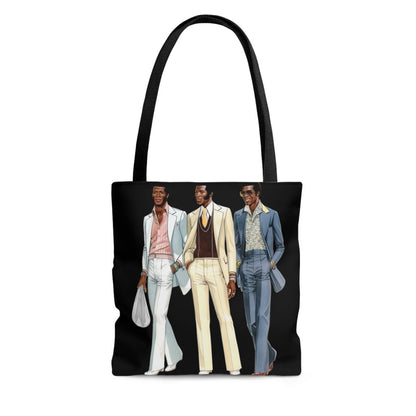 70s Fashion Men Tote Bag - Afrocentric Art by The Trini Gee