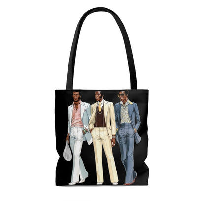 70s Fashion Men Tote Bag - Afrocentric Art by The Trini Gee