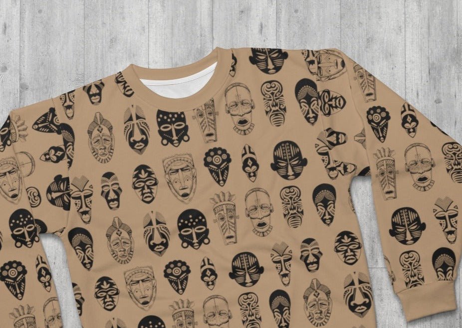 African Masks AOP Sweatshirt - The Trini Gee