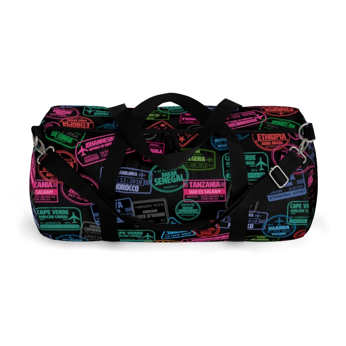 African Passport Stamps Duffel Bag - The Trini Gee