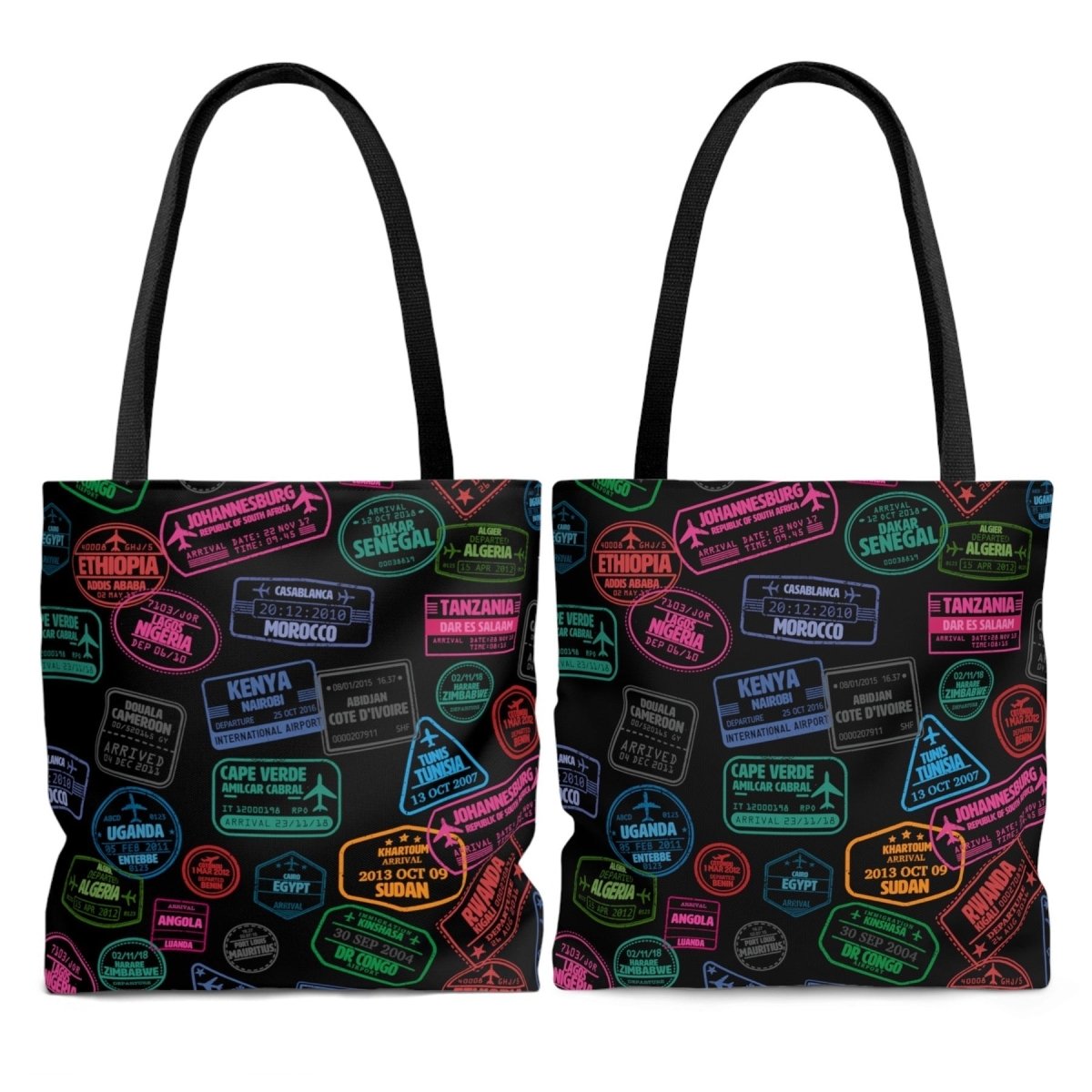 African Passport Stamps Tote Bag