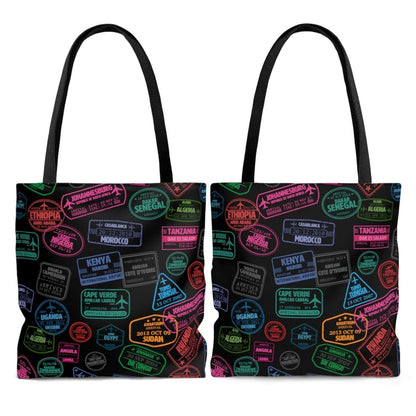 African Passport Stamps Tote Bag