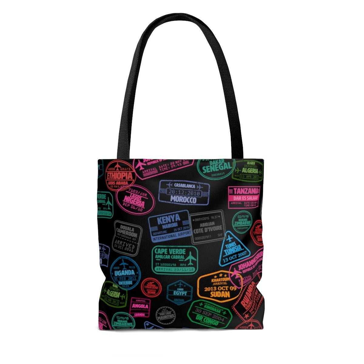 African Passport Stamps Tote Bag - The Trini Gee