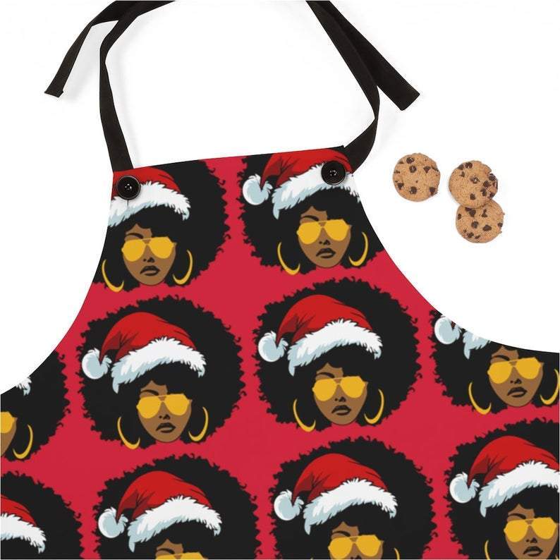 Afro Christmas Apron - The Trini Gee