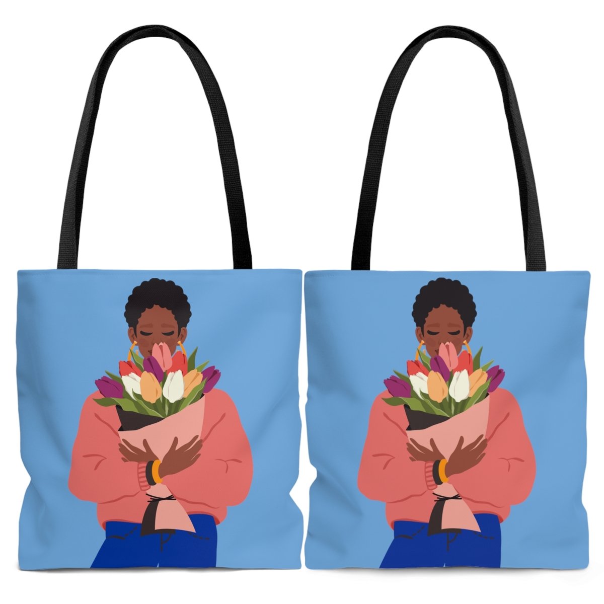 Afro Floral Tote Bag - The Trini Gee