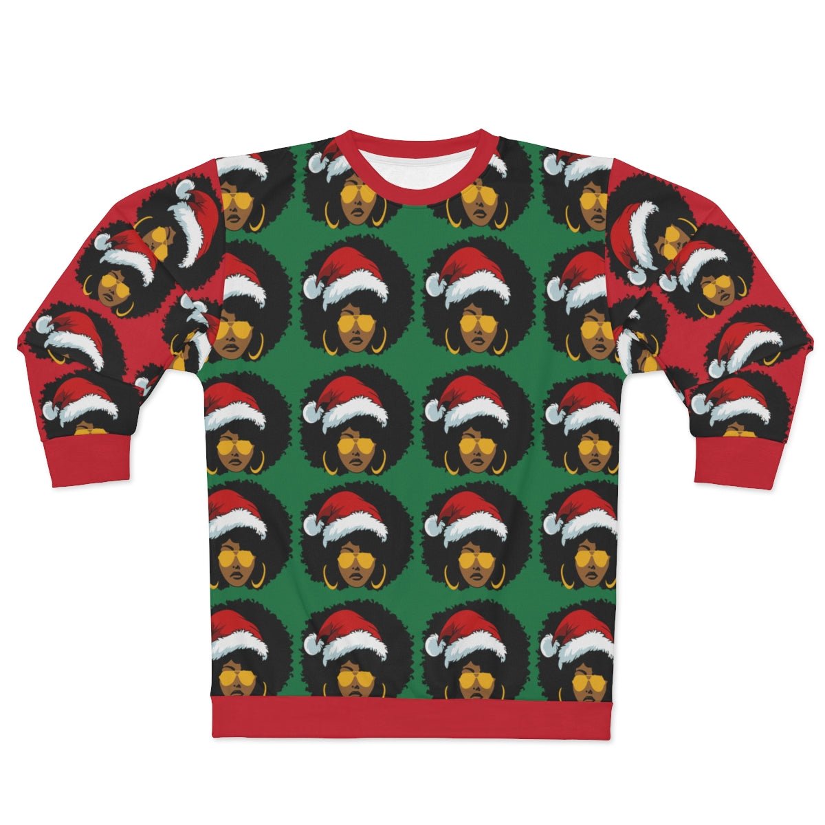 Afro Santa AOP Sweatshirt - The Trini Gee